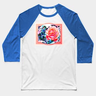 Peach Rose Baseball T-Shirt